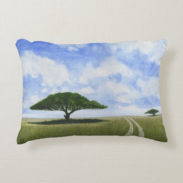 Afrikanskt landskap prydnadskudde (Framsidan)
