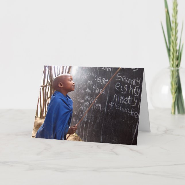 Afrikanskt lärarkandidathälsningkort kort (Framsida)