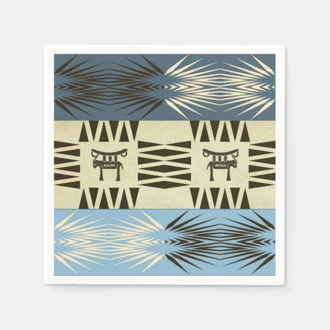 Afrikanskt mönster från etnisk stamstammar pappersservett (Framsidan)