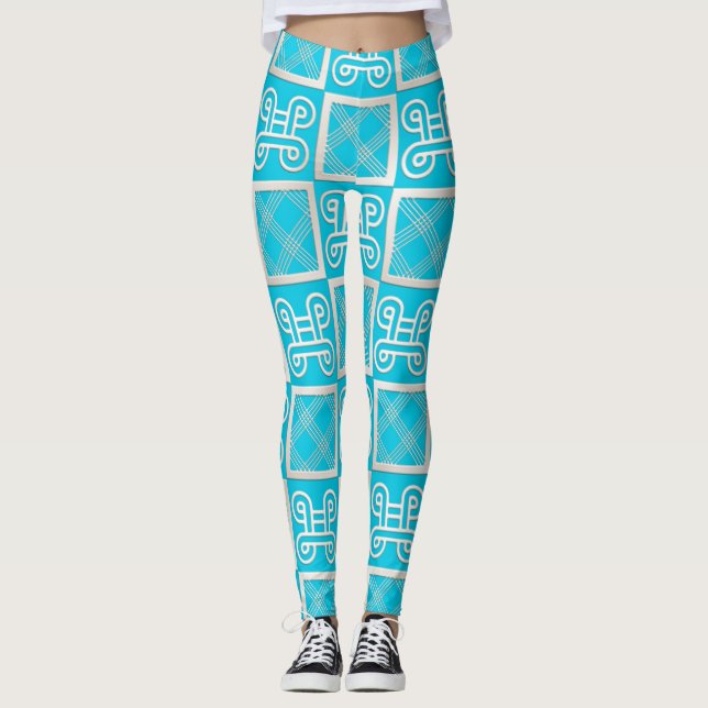 afrikanskt mönster med simbols leggings (Framsida)