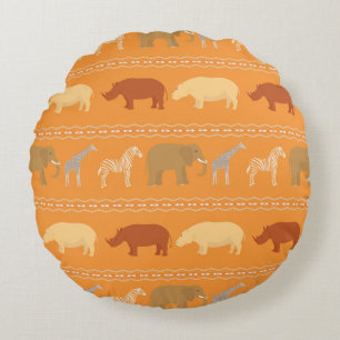 Afrikanskt mönster rund kudde