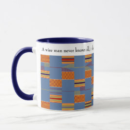 Afrikanskt ordspråk Denim Blue Kente Mugg