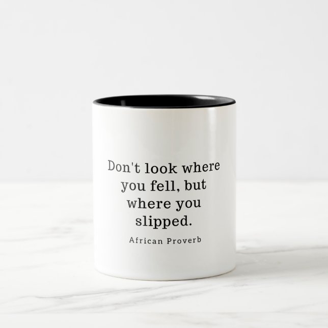 Afrikanskt ordspråk Två-Tonad mugg (Center)