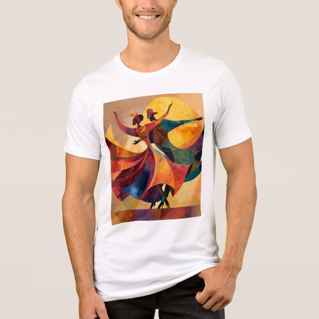 Afrikanskt par dans konst t-shirt (Framsida)