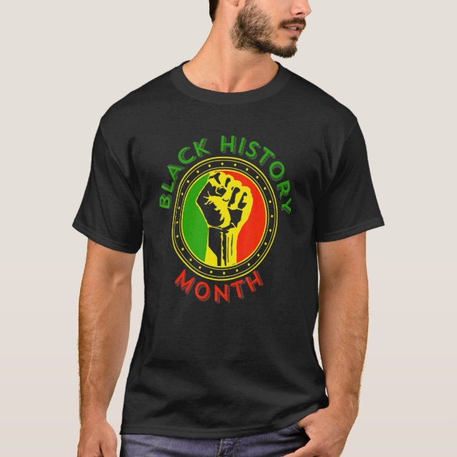 Afrikanskt Pride - maktfaktor för Black Histor T Shirt (Framsida)