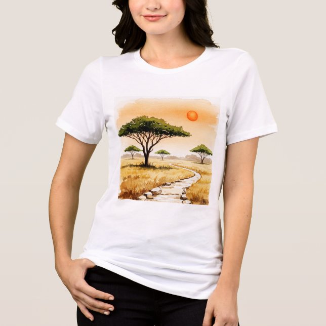 Afrikanskt savannlandskap t shirt (Framsida)