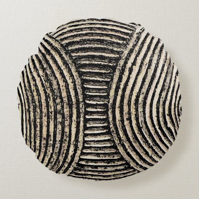 Afrikanskt snida kudder rund kudde (Framsidan)