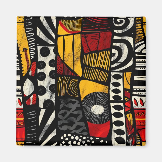 Afrikanskt Stam-mönster Magnet (Framsidan)