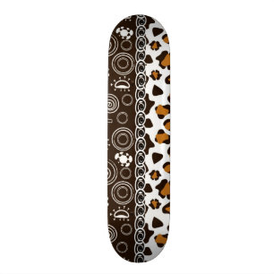 Afrikanskt tryck med gepardskinmönster skateboard bräda 19,5 cm