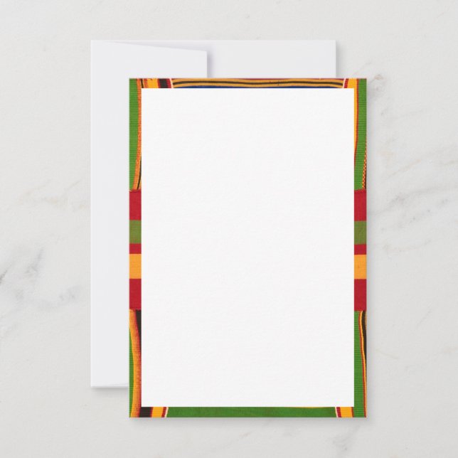 Afrikanskt tryckt platt tackkort tack kort (Framsida)