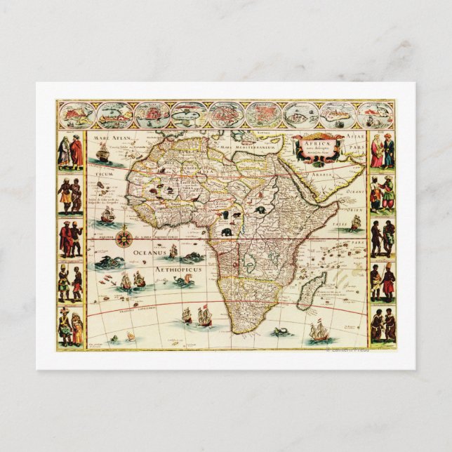 AfrikaPanoramisk kartaAfrika 2 Vykort (Framsida)