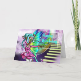 Afrikas amerikanska Fairy and Rainbow Birthday Kort