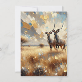 Afrikas animaler Nyala Art Impressionist Card Julkort