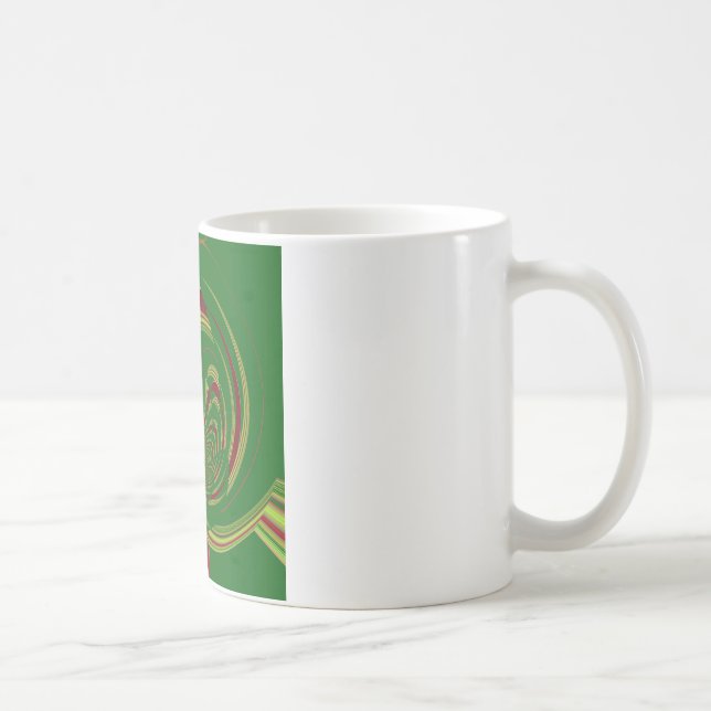 Afrikas Blommigt för etnisk Grönt Motif Mönster De Kaffemugg (Höger)