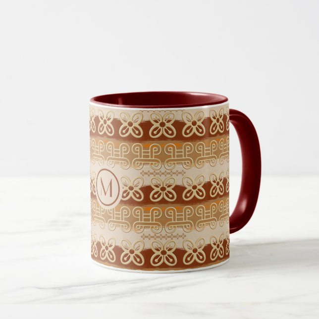 Afrikas etniska stammar Adinkra mönster. Mugg (Framsida höger)