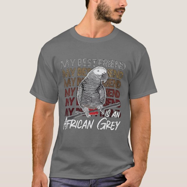 Afrikas Grått min bästa vän är ornitolog för T Shirt (Framsida)