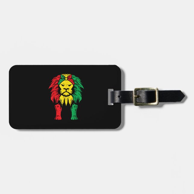 Afrikas Juntetionde Lejona Rasta Reggae Manar Wome Bagagebricka (Horisontell Framsida)