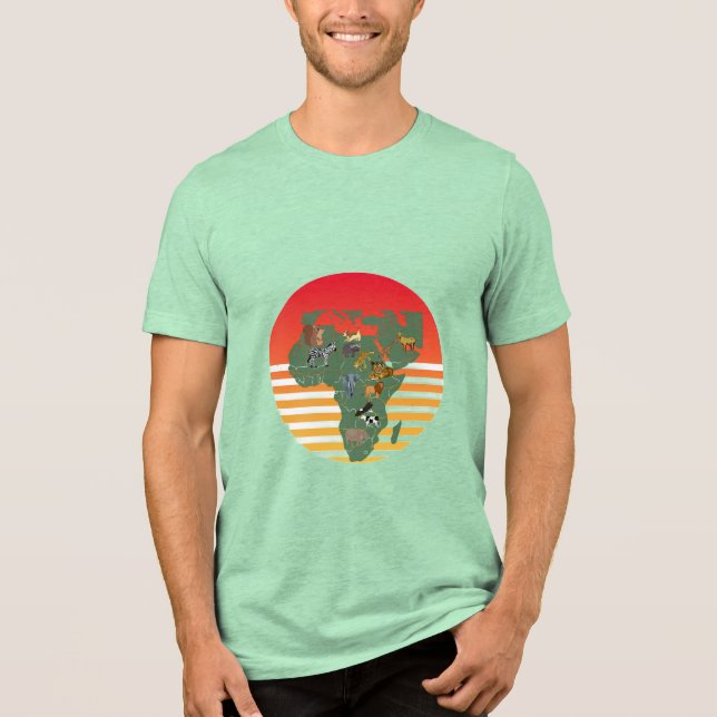 Afrikas Karta abstrakt T Shirt (Framsida)