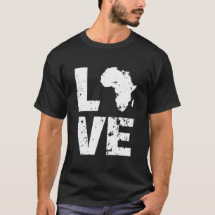 Afrikas kontinentkarta Jag älskar Afrika T Shirt