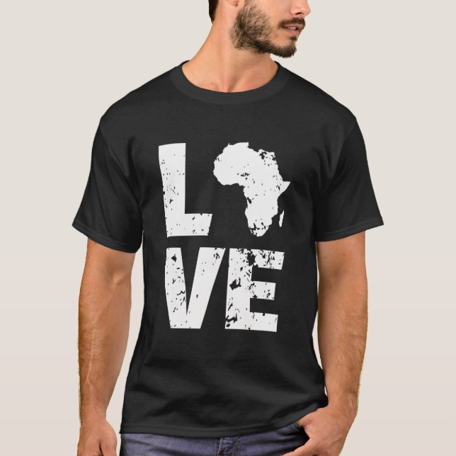 Afrikas kontinentkarta Jag älskar Afrika T Shirt (Framsida)