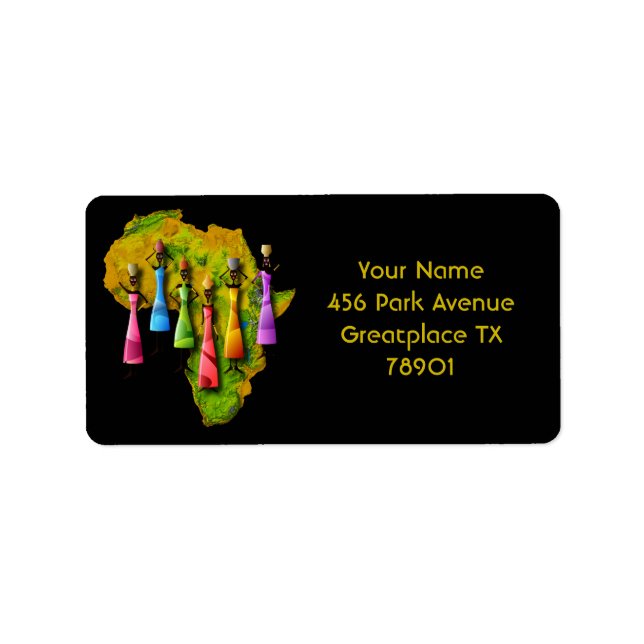 Afrikas kvinnor i färgade klänningar på Afrika Kar Adressetikett (Framsidan)