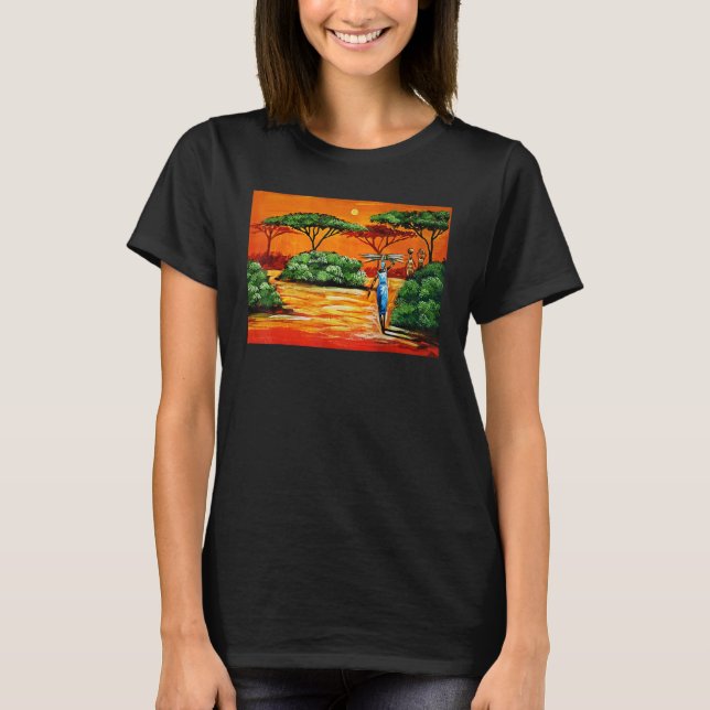 Afrikas kvinnor med stift och konst t shirt (Framsida)