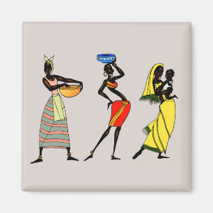 Afrikas kvinnors bakgrund magnet