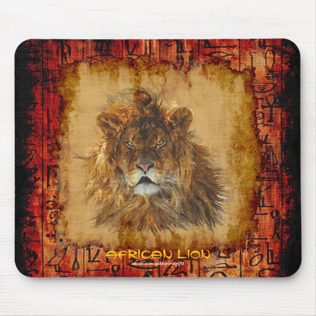 Afrikas Lejona Kung i Jungle 2 Art Mousepad Musmatta (Framsidan)