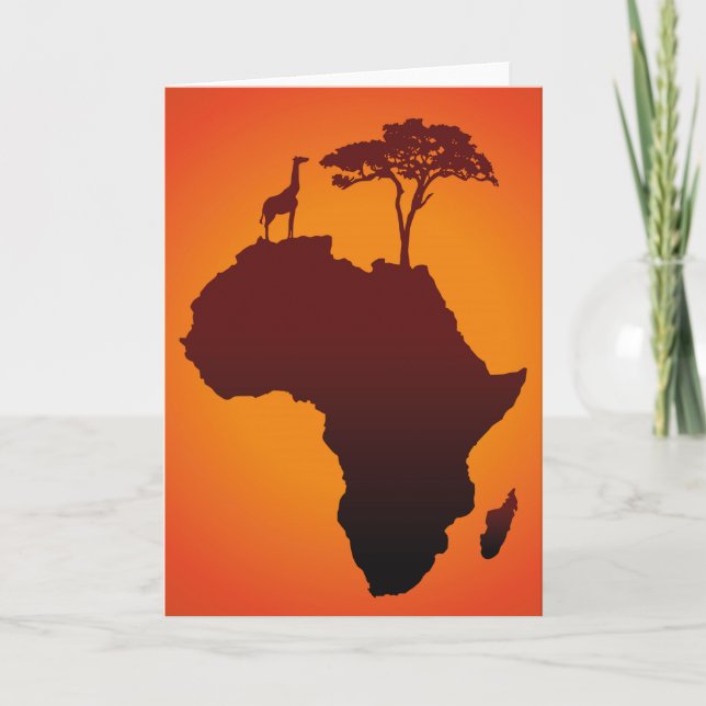 Afrikas Safari Karta - gratulationskort Kort (Framsida)