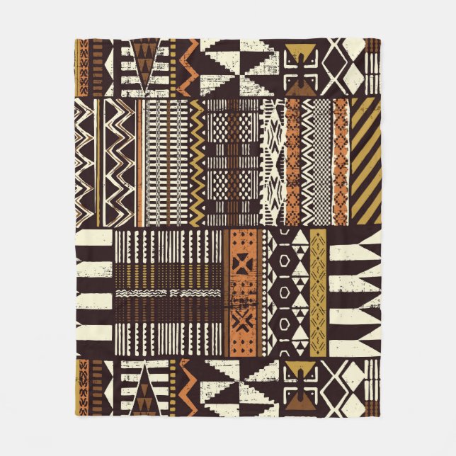 Afrikas stamnät, abstraktens vintage. fleecefilt (Framsidan)