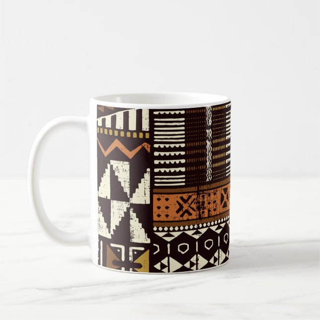 Afrikas stamnät, abstraktens vintage. kaffemugg (Vänster)