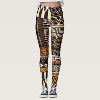 Afrikas stamnät, abstraktens vintage. leggings