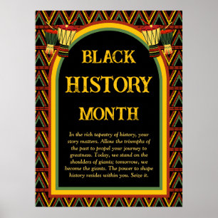 Afrikas svarta historia i Mönster i månaden Firand Poster