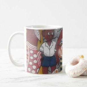 Afrikas traditionella livsstil i hemmet kaffemugg