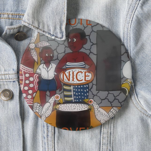 Afrikas traditionella livsstil i hemmet knapp (In Situ)