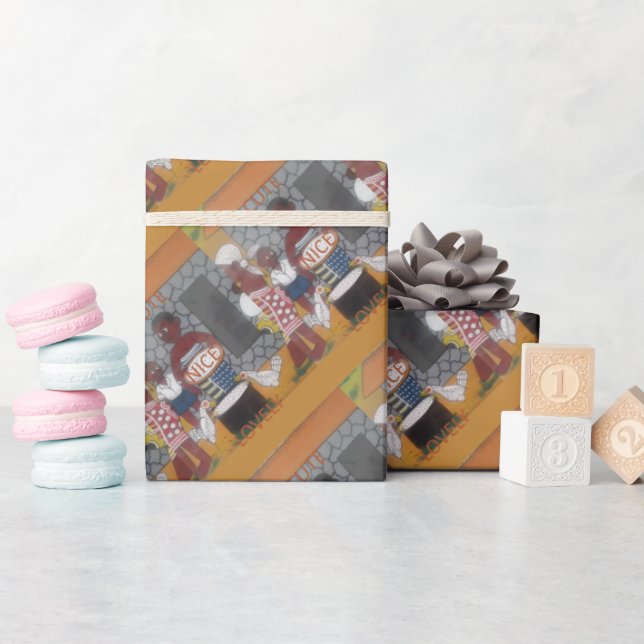 Afrikas traditionella livsstil i hemmet presentpapper (Baby Shower)