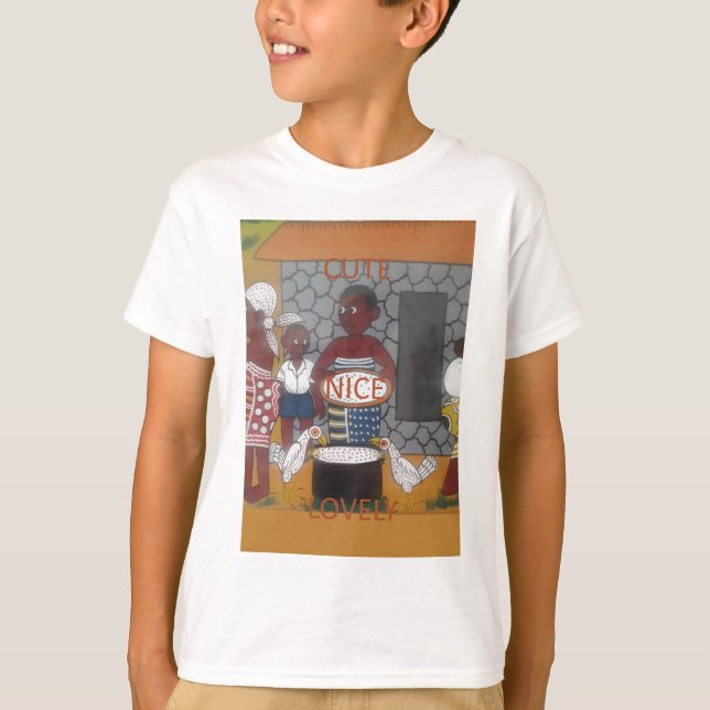 Afrikas traditionella livsstil i hemmet tee shirt (Framsida)