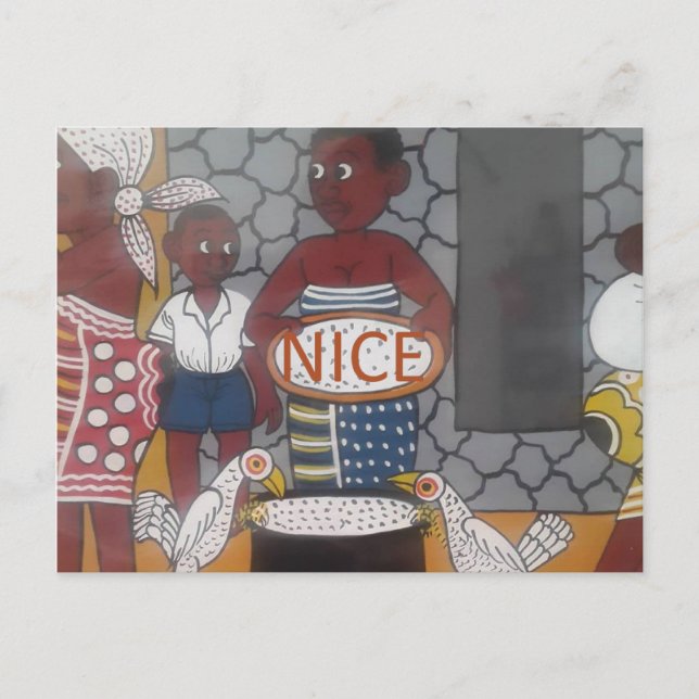 Afrikas traditionella livsstil i hemmet vykort (Framsida)