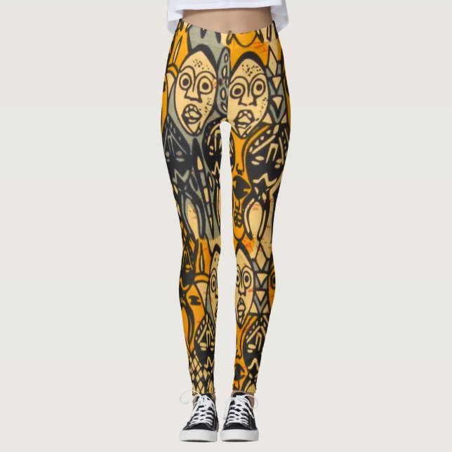 Afrikas utskriftslagar leggings (Framsida)