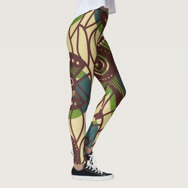Afrikas utskriftslagar leggings (Höger)
