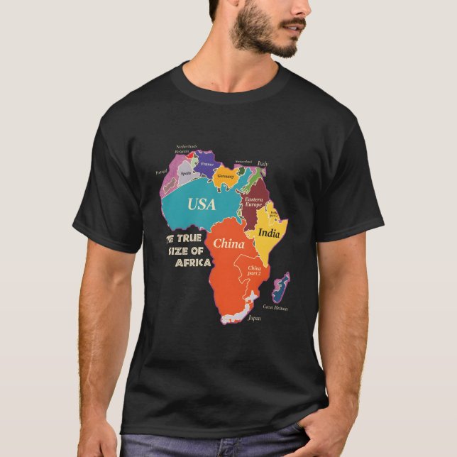 Afrikas verkliga storlek t shirt (Framsida)
