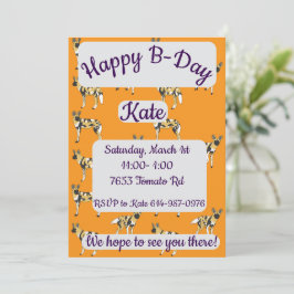 Afrikas Vild Hundar Grattis på födelsedagen Inbjudningar