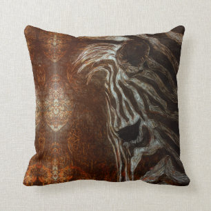 Afrikas Zebra i White på Brown och Orange Kudde