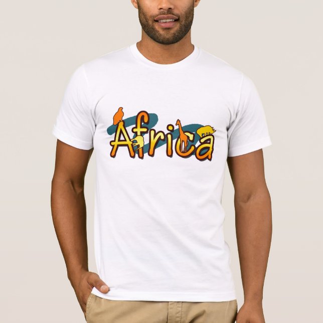 Afrikatrendigcoola och roliga designmanar tee shirt (Framsida)