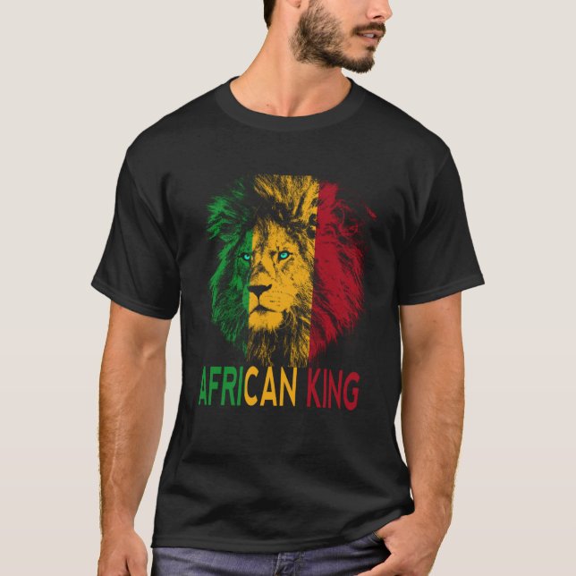 Afrikorna Kung Flagga Lejona svarta Manar kvinnor T Shirt (Framsida)