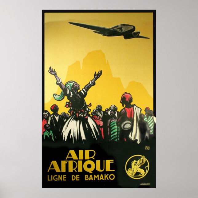 Afrique Airlines Vintage resor Art poster (Framsidan)