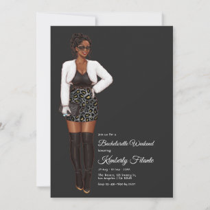 Afro African American Bachelorette Helg Inbjudningar