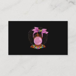 Afro African American Black Woman Ribbon Autism Visitkort