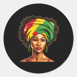 Afro African American Women Black History Mon Runt Klistermärke
