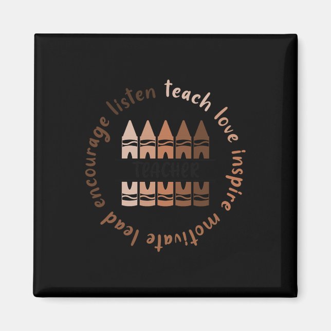 Afro African Black History Month Melanin Teacher Magnet (Framsidan)